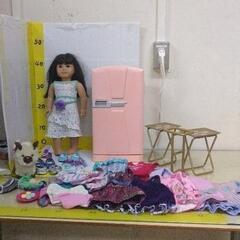 0807-140 アメリカン ドール 人形 冷蔵庫セット お洋服セット