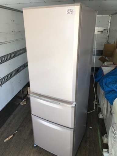 NO 376 福岡市内配送設置無料✨　三菱電機 MITSUBISHI ELECTRIC 冷蔵庫 Cシリーズ (370L・右開き) 3ドア シャンパンピンク MR-C37Z-P
