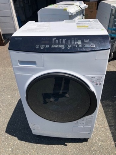 NO 377 福岡市内配送設置無料✨　アイリスオーヤマ ドラム式洗濯機 乾燥機能付き 洗濯機 洗濯8kg 乾燥3kg 幅59.5cm 【ガチ落ち 温水洗浄 】 ふんわりシワ取りコース 乾燥時間49%短縮 銀イオン除菌