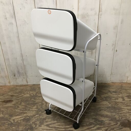 3連 ゴミ箱 19Lx3 キャスター付き 分別 24h菊DO