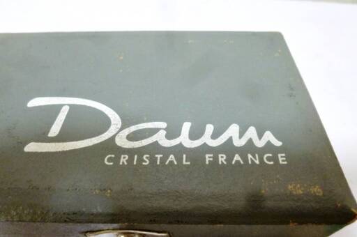 Daum CRISTAL FRANCE クリスタル　(　木製ケース付　)　約32㎝　ガラス　きれい　置物　オブジェ　美術品　ドーム　フランス