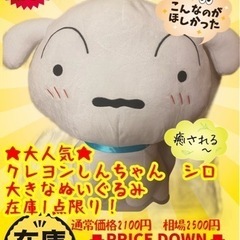 《予定者様確定》【8月SALE】クレヨンしんちゃん　シロ　大きな...