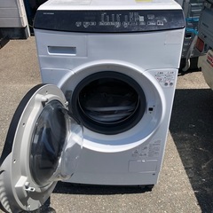 NO 377 🌈福岡市内配送設置無料✨🌈　アイリスオーヤマ ドラム式洗濯機 乾燥機能付き 洗濯機 洗濯8kg 乾燥3kg 幅59.5cm 【ガチ落ち 温水洗浄 】 ふんわりシワ取りコース 乾燥時間49%短縮 銀イオン除菌 