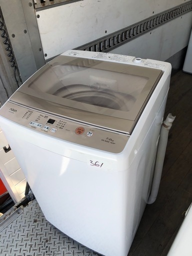 NO 361 福岡市内配送設置無料✨  AQW-GS70F-W 全自動洗濯機 GLASS TOP ホワイト [洗濯7.0kg /乾燥機能無 /上開き]