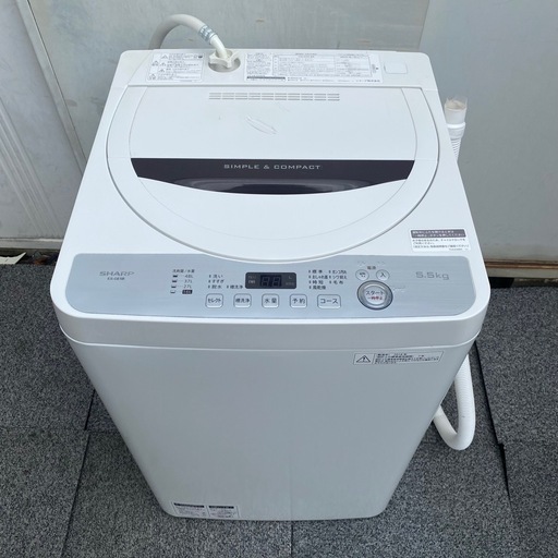 シャープ SHARP 全自動電気洗濯機 全自動洗濯機 ES-GE5B 5.5kg 2018年製 縦型 家電 50/60Hz