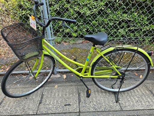 【リサイクルショップどりーむ鹿大前店】No.1569　26インチ自転車　シティサイクル　ライトグリーンカラー　ハロゲンライト付き　※鍵なし