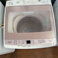 洗濯機　No.14113　AQUA　2018年製　7kg　AQW-KSGP7F　【リサイクルショップどりーむ天保山店】