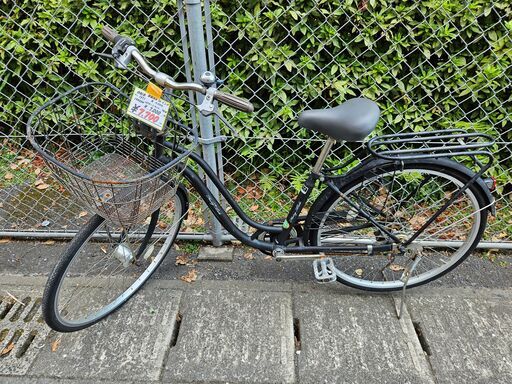 【リサイクルショップどりーむ鹿大前店】No.1571　26インチ自転車　シティサイクル　ブラックカラー　LEDオートライト　ギア7段変速　※鍵なし