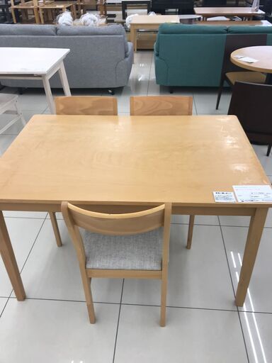 ★ジモティ割あり★ NITORI ダイニングテーブルセット ナチュラルブラウン H71×D78×W120 クリーニング済み HJ3973