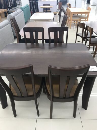 ★ジモティ割あり★ 大塚家具 ダイニングテーブルセット ダークブラウン H70.5×D85×W135 クリーニング済み HJ3974