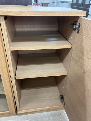 無印良品 食器棚 キャビネット 木製 一部天然木使用 No.1384○ ※現金