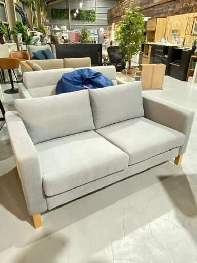 商談中★IKEA★ イケア KARLSTAD 2人掛けソファ ラブソファ W1630 グレー シンプル スタイリッシュ 北欧 リビング