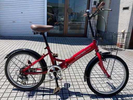 【折りたたみ自転車】美品❗️ほぼ未使用❗️20インチ 6段変速　泥除け、前カゴ付　若林自転車　浜大津店　SALE中❗️
