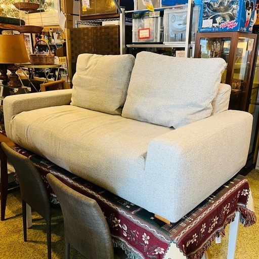《売約済》【池上店】 【12万円】 unico ウニコ LOWEY ローウィー 2.5シーター　フルカバーリング 仕様　ソファ　2人がけ　3人掛け　検　2p 3p ソファー　ファブリック　Matt マット　洗濯可能　洗濯　できる　カバーリング　仕様　sofa wide 寝れる　横になれる　ソファベッド　大き目　大きい　サイズ　ファミリー　同棲　2人掛け