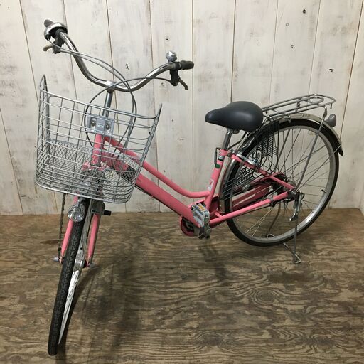 STANDARD TOWN BICYCLE 26インチ 自転車 3段階変速 ピンク シティサイクル 24h菊ｰ