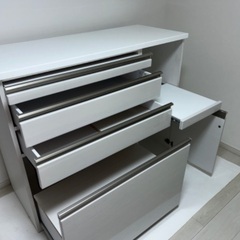 美品】キッチンカウンター 食器棚 幅120cm(三幸ジャパン)