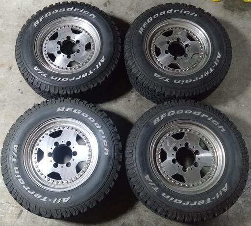 13年製215/75R15BFGoodrichｸﾞｯﾄﾘｯﾁｵｰﾙﾃﾚｰﾝ＆LODIODRIVEﾛﾃﾞｵﾄﾞﾗｲﾌﾞｱﾙﾐﾎｲｰﾙ4本ｾｯﾄ　ﾊｲｴｰｽ、ｸﾞﾗﾝﾄﾞﾊｲｴｰｽ、ｸﾞﾗﾝﾋﾞｱ