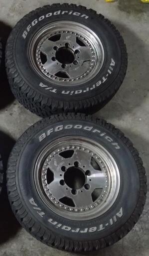 13年製215/75R15BFGoodrichｸﾞｯﾄﾘｯﾁｵｰﾙﾃﾚｰﾝ＆LODIODRIVEﾛﾃﾞｵﾄﾞﾗｲﾌﾞｱﾙﾐﾎｲｰﾙ4本ｾｯﾄ　ﾊｲｴｰｽ、ｸﾞﾗﾝﾄﾞﾊｲｴｰｽ、ｸﾞﾗﾝﾋﾞｱ