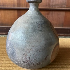 e374 備前焼 獅子 高さ14cm 置物 合わせ箱