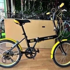 No.200 阪神タイガース　折り畳み自転車　20インチ6段変速整備済み