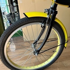 No.200 阪神タイガース　折り畳み自転車　20インチ6段変速整備済み