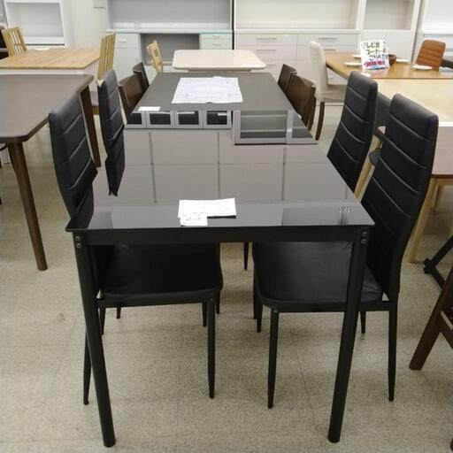 ダイニングセット 4人掛け (黒)              TJ6623
