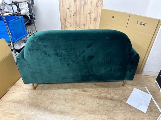 Francfrancエルメソファ グリーン×ゴールド ファブリックソファ2人掛け Francfranc フランフラン エルメソファ グリーン Francfrancエルメ