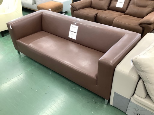 家具ならトレファク吉川店！！ 3人掛けソファー　合皮　ブラウン