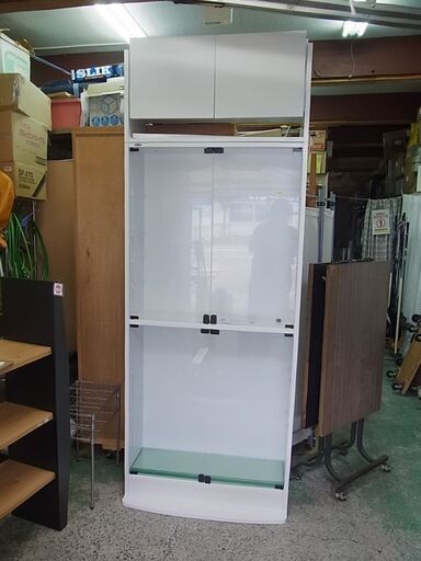 JAJAN　コレクションラック　ワイド ハイタイプ　ハイタイプ専用上置きロータイプ　ホワイト　天井つっぱり　フィギュア