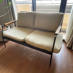 イタリアンレザー 2Pヴィンテージ本革ソファ 明るく光沢感のある色味  