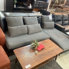 ニトリ　カウチソファ　ブラック×グレー