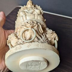 中国美術 象牙風彫刻香炉 頭頂千手観音大仏香炉 置物アンティーク 骨董品