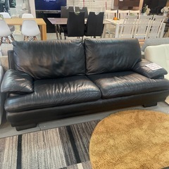 [サマーセール] IDC大塚家具　本革　2人掛けソファ