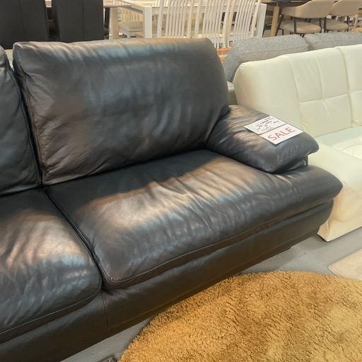 サマーセール] IDC大塚家具 本革 2人掛けソファ - 3人掛けソファ 