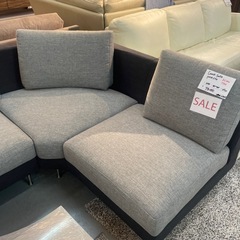 [サマーセール]馬場家具　カウチソファ　グレー×ダークグレー