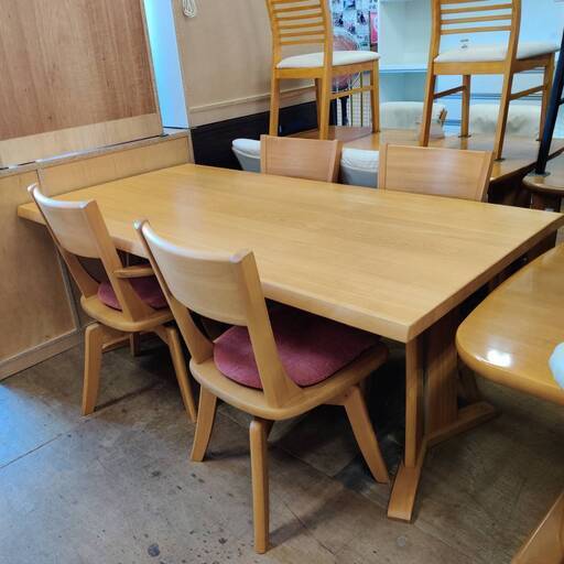 【愛品倶楽部柏店】筑波産商 タモ材 ダイニング5点セット ハーグ