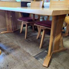 【愛品倶楽部柏店】筑波産商 タモ材 ダイニング5点セット ハーグ