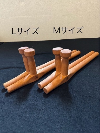 沖縄【守礼堂】トンファー　特製手造り丸型　赤樫　M／L 2組セット