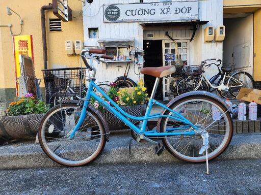 子ども用　自転車　２０インチ　ライト　カゴ　付き　青　配達可能
