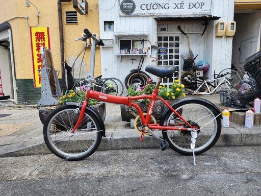 折りたたみ自転車　２０インチ　６変速　赤　配達可能