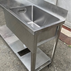 1槽シンク　流し台　厨房　業務用 業務用 1槽シンク 幅1400×奥400×高さ840+100(