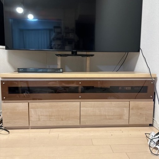 テレビラック ニトリ 大型テレビOK  ホコリカバー DVD ブルーレイラック オシャレ ブラウン系