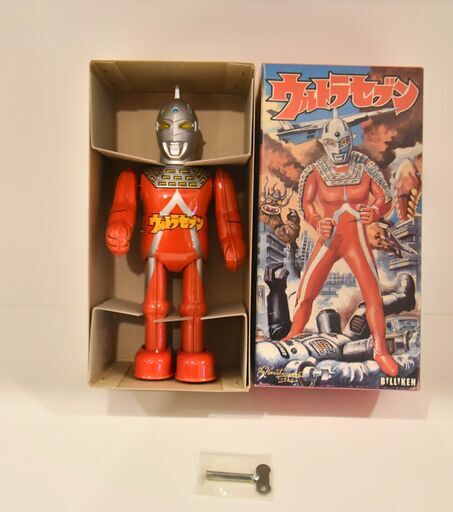 ●未使用　デッドストック(*'ω'*)●ビリケン　ブリキ　ゼンマイ歩行　ウルトラセブン●相模原　ビンテージ　アンティーク●