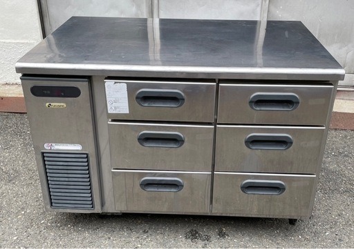 【動確済み】業務用 フクシマ ドロワー冷蔵庫 RDW-40RM7 283L 単相100V 1200×600×800 台下冷蔵庫 3段ドロワー コールドテーブル 大阪