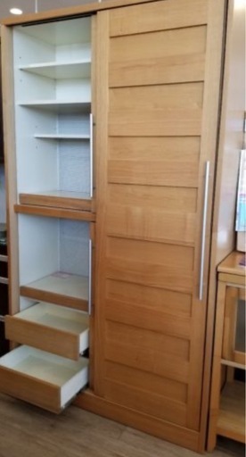 最終値引き　オシャレな木製　隠せるキッチンボード　収納力抜群キッチン棚　ナチュラル　モリタ家具　無印好きさんも　キッチンボード