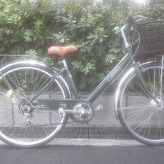 整備済み中古自転車　27インチ　税別￥14.800-　LEDオートライト　外装６段　グリーン810　前後タイヤ新品