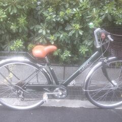 整備済み中古自転車　27インチ　税別￥14.800-　LEDオートライト　外装６段　グリーン810　前後タイヤ新品