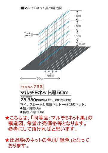 ★マルチEネット50m緑★約46%0FF★電気柵(電柵)★平戸市★高さ約55cm★猪、狸、ｲﾀﾁ、ﾃﾝなどの小動物策等へ㉝