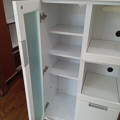 ☆【ナフコ】食器棚 キッチンボード 省スペースレンジ台 💳自社配送時