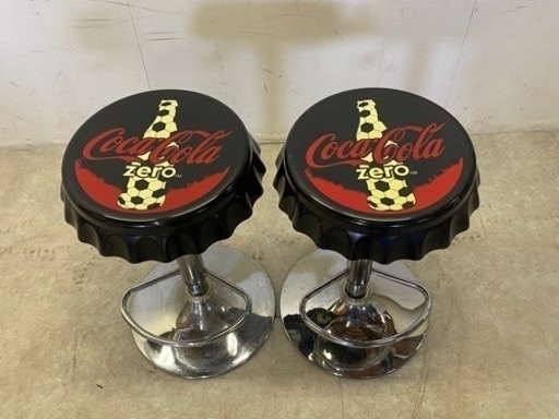 商談中　※ ハイチェア　コカ・コーラ ボトルキャップ スツールペア　2点まとめて